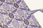Preview: Lilac-colored leporello with real satin ribbon and space for 14 photos